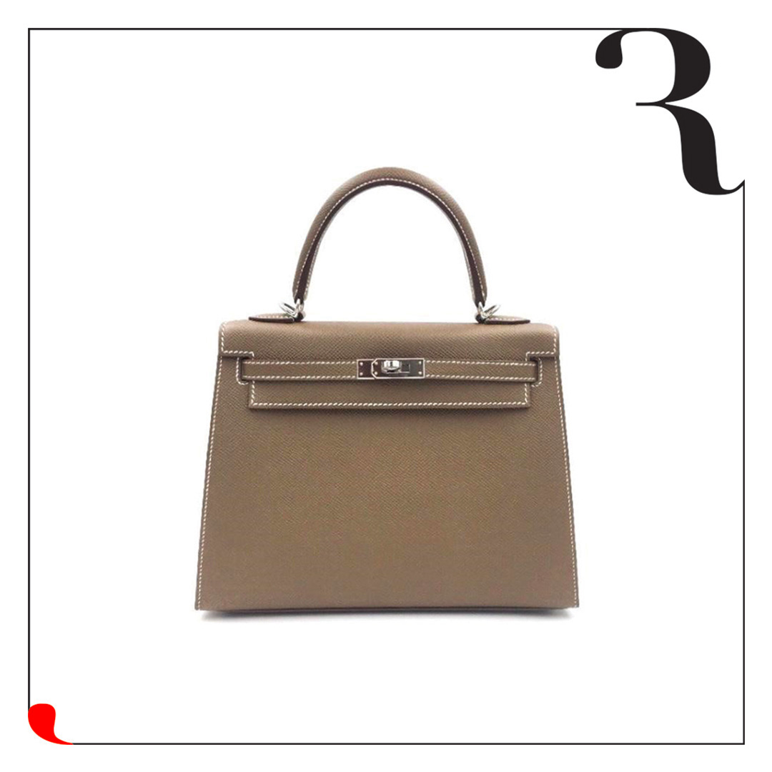 Kelly bag size 25 ,Etoupe Color, Epsom Leather